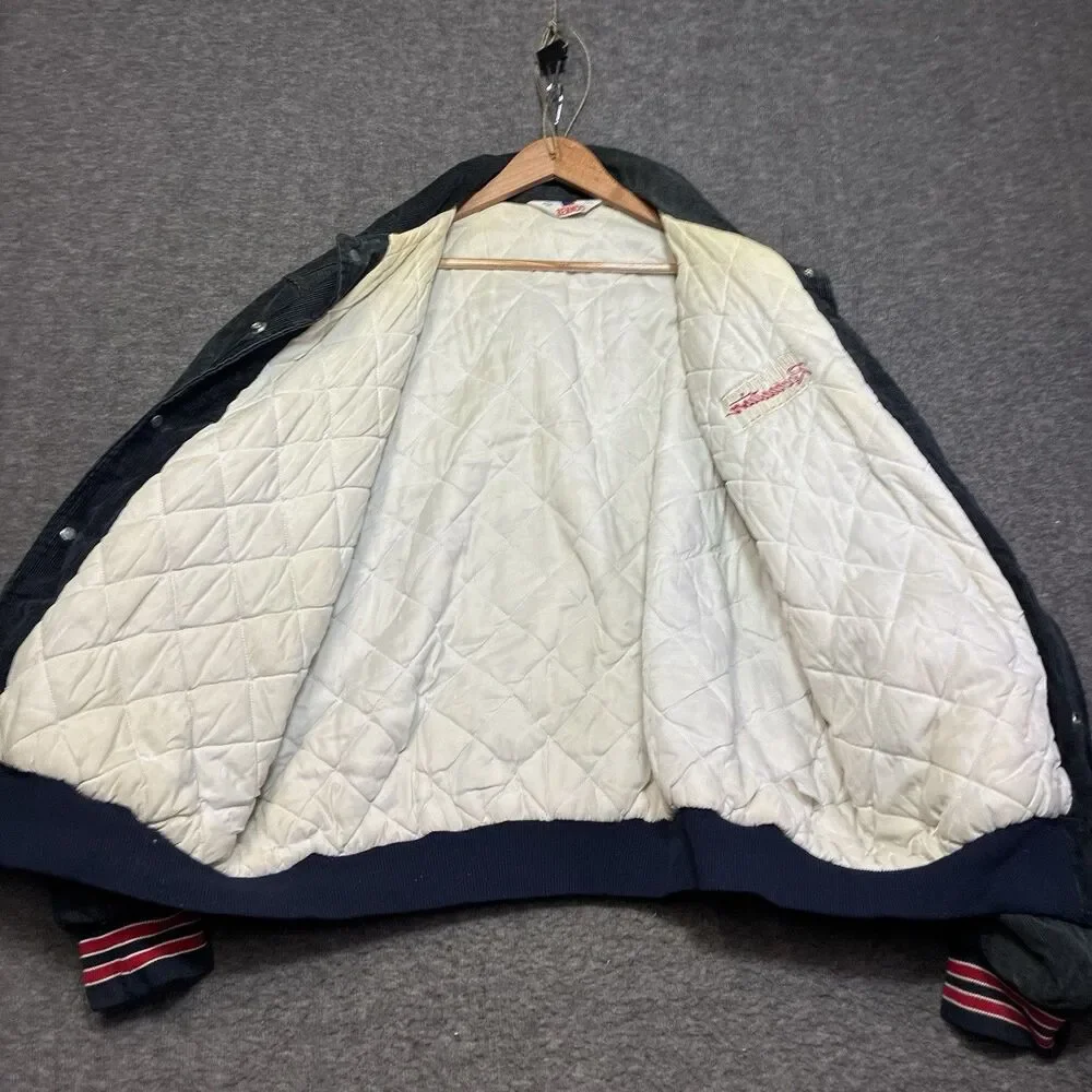 Vintage Rennoc USA Corduroy Quilt Lined Bomber Mens XXL‎ 2XL Distressed 80s 90s